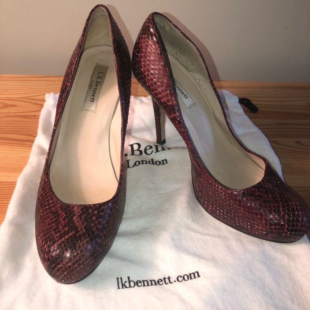 LK Bennett snakeskin leather heels Sz 40